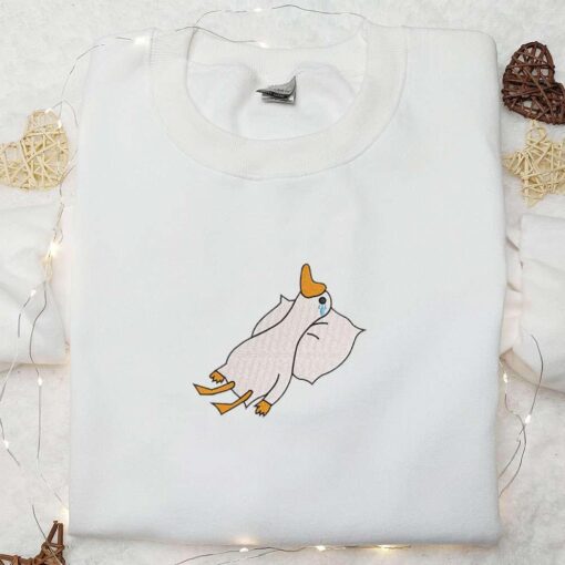 Crying Silly Goose Embroidered Shirt Animal Embroidered Shirt Funny Embroidered Shirt