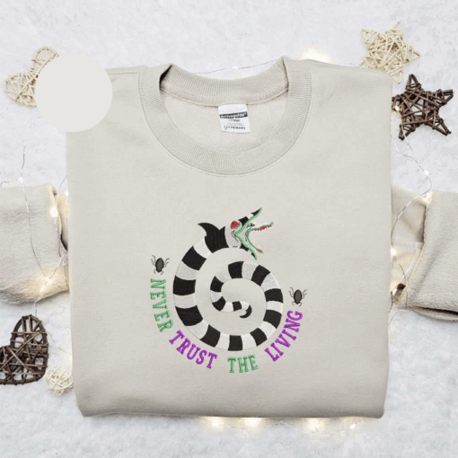 Curled Up Sandworm Beetlejuice Halloween Embroidered Shirt
