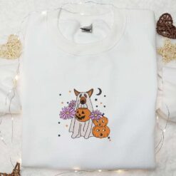 Cute But Creepy Halloween Dog Embroidered Shirt Halloween Embroidered Shirt Best Halloween Gifts