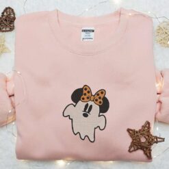 Cute Minnie Ghost Embroidered Shirt Disney Halloween Embroidered Shirt Best Halloween Gifts for Family