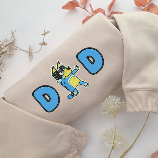 Dad Bluey Embroidery, Disneyland Embroidered Sweatshirt, Movie Disney Inspired, Best Gifts Idea For Him Her