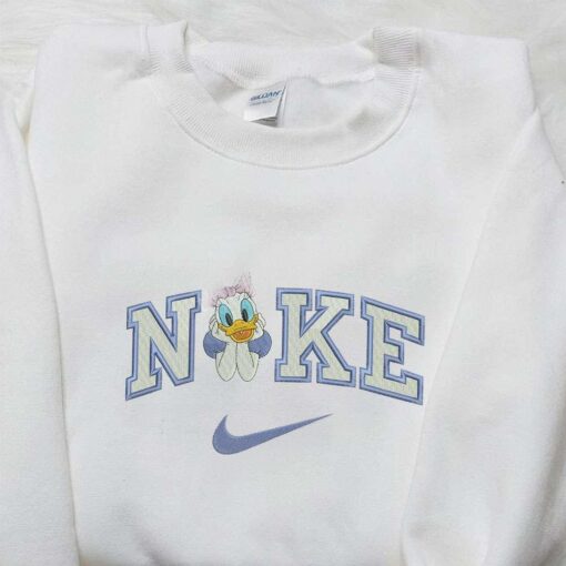 Daisy Duck Cute x Nike Embroidered Shirt Donal Duck Embroidered Shirt Custom Nike Embroidered Shirt