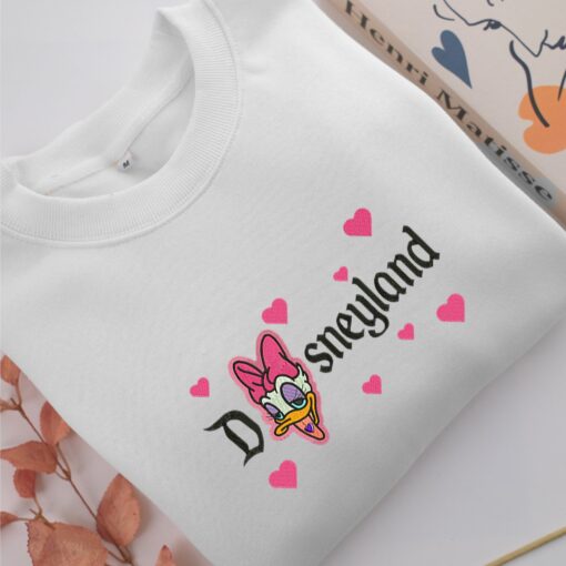 Daisy Duck Disneyland Embroidery, Disneyland Embroidered Sweatshirt, Movie Disney Inspired, Best Gifts Idea For Him Her - Image 2