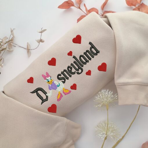 Daisy Duck Full Embroidery, Disneyland Embroidered Sweatshirt, Movie Disney Inspired, Best Gifts Idea For Him Her Embroidery, Disneyland Embroidered Sweatshirt, Movie Disney Inspired, Best Gifts Idea For Him Her