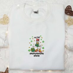 Daisy Duck Let The Shenanigans Begin Embroidered Shirt Disney Characters Embroidered Shirt Saint Patricks Day Embroidered Hoodie