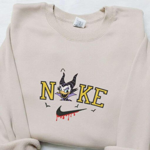 Daisy Duck Maleficent x Nike Embroidered Sweatshirt Walt Disney Characters Embroidered Shirt Best Halloween Gifts Ideas for Family
