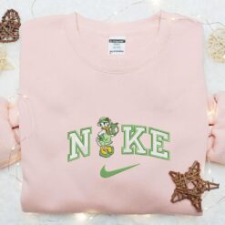 Daisy Duck Shamrock Hat x Nike Embroidered Shirt Disney Characters Embroidered Shirt Saint Patricks Day Embroidered Hoodie