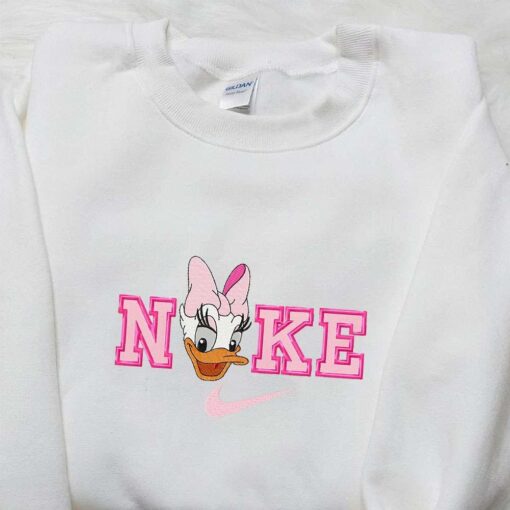 Daisy Duck x Nike Cartoon Embroidered Sweatshirt Donald Duck Embroidered Shirt Nike Inspired Embroidered Shirt