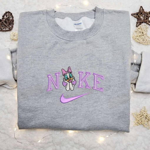 Daisy Duck x Nike Embroidered Shirt Disney Characters Embroidered Hoodie Nike Inspired Embroidered Sweatshirt