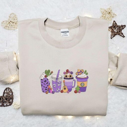Day Of The Dead Drinks Embroidered Shirt Coco Disney Embroidered Hoodie Best Gift Ideas For Family