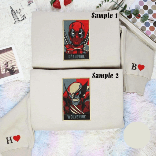 Deadpool And Wolverine Marvel Movie Superhero Embroidered Couples Shirts