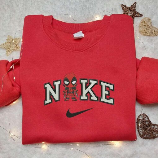 Deadpool Chibi x Nike Embroidered Shirt Deadpool Embroidered Shirt Custom Nike Embroidered Shirt