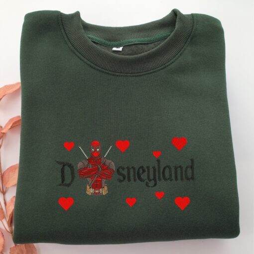 Deadpool Half Disneyland Embroidery, Disneyland Embroidered Sweatshirt, Movie Disney Inspired, Best Gifts Idea For Him Her - Image 3
