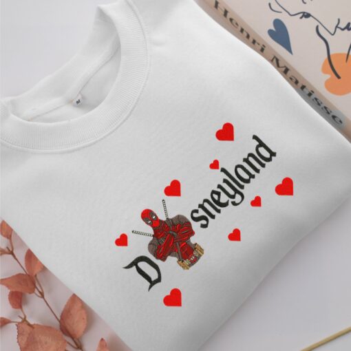 Deadpool Half Disneyland Embroidery, Disneyland Embroidered Sweatshirt, Movie Disney Inspired, Best Gifts Idea For Him Her - Image 2