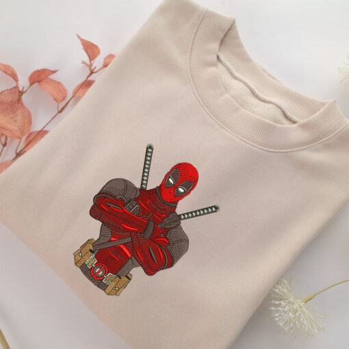 Deadpool Half Embroidery, Disneyland Embroidered Sweatshirt, Movie Disney Inspired, Best Gifts Idea For Him Her