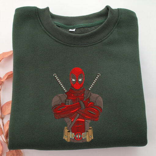 Deadpool Half Embroidery, Disneyland Embroidered Sweatshirt, Movie Disney Inspired, Best Gifts Idea For Him Her - Image 3