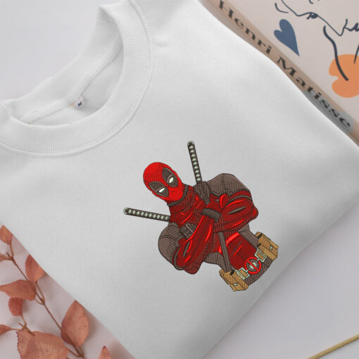 Deadpool Half Embroidery, Disneyland Embroidered Sweatshirt, Movie Disney Inspired, Best Gifts Idea For Him Her - Image 2