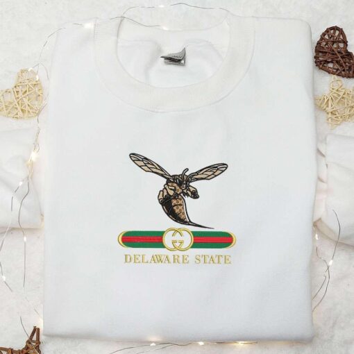 Delaware State Hornets x Gucci Embroidered Shirt NCAA Sports Embroidered Hoodie Best Gift Idea