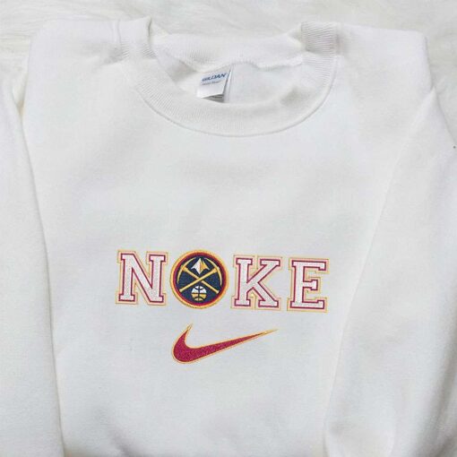 Denver Nuggets x Nike Embroidered Shirt NBA Sports Embroidered Shirt Nike Inspired Embroidered Hoodie