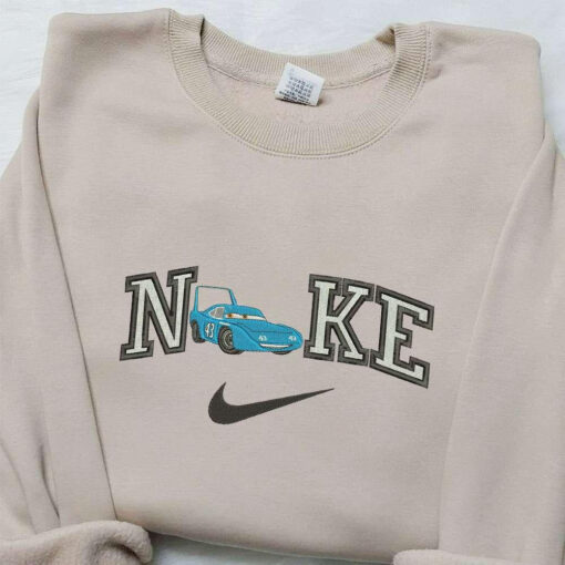 Dinoco x Nike Embroidered Shirt Car Cartoon Embroidered Shirt Custom Nike Embroidered Shirt