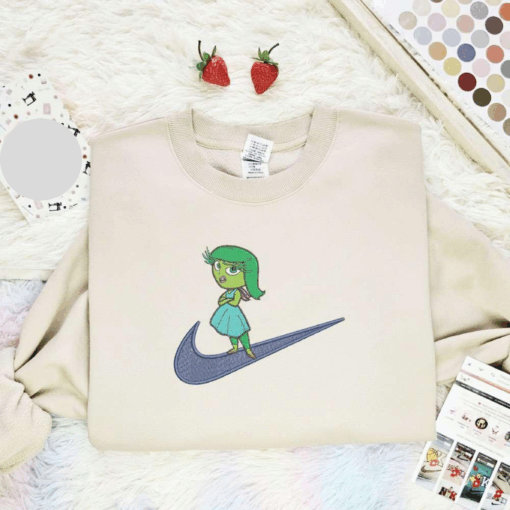 Disgust Swoosh Inside Out Disney Characters Embroidered Shirt  Best Gift Idea For Family