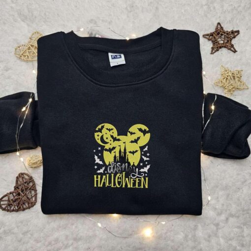 Disney Halloween Castle Embroidered Sweatshirt Disney Characters Embroidered Hoodie Best Halloween Gift Ideas