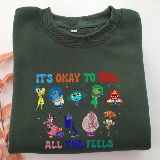 Disney Inside Out Embroidery, Disneyland Embroidered Sweatshirt, Movie Disney Inspired, Best Gifts Idea For Him Her - Image 3