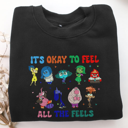 Disney Inside Out Embroidery, Disneyland Embroidered Sweatshirt, Movie Disney Inspired, Best Gifts Idea For Him Her - Image 5