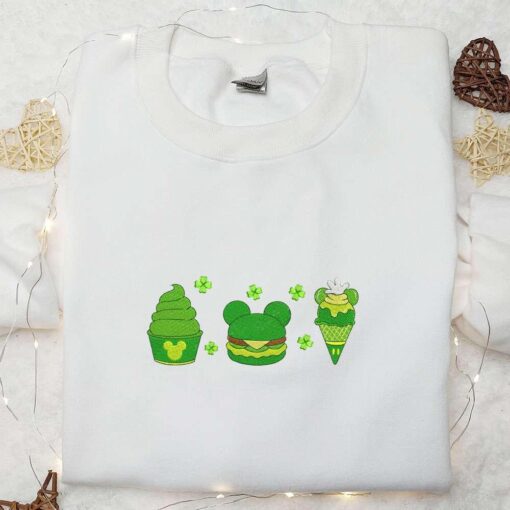 Disney Saint Patricks Day Snacks Embroidered Shirt Disney Characters Embroidered Hoodie Saint Patricks Day Gift Ideas