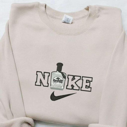 Don Julio Wine Bottle x Nike Embroidered Shirt Favorite Food And Drink Embroidered Hoodie Best Gifts For Family