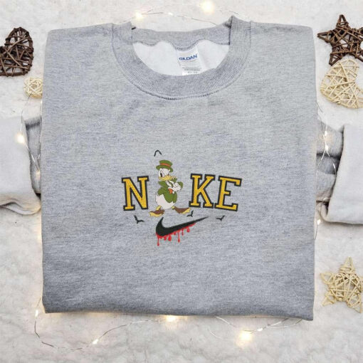 Donald Duck Devil Dracula x Nike Embroidered Sweatshirt Walt Disney Characters Embroidered Shirt Best Halloween Gift Ideas