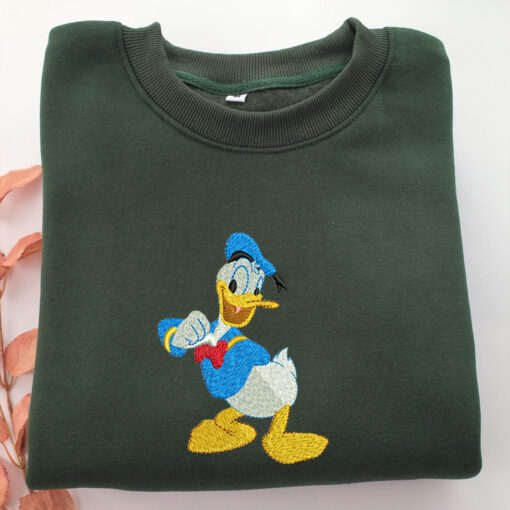 Donald Duck Embroidery, Disneyland Embroidered Sweatshirt, Movie Disney Inspired, Best Gifts Idea For Him Her - Image 3