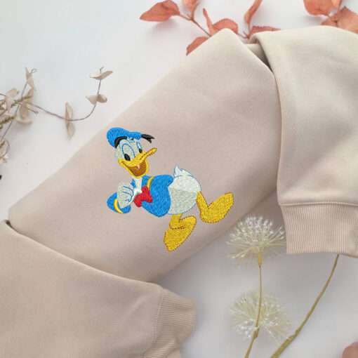 Donald Duck Embroidery, Disneyland Embroidered Sweatshirt, Movie Disney Inspired, Best Gifts Idea For Him Her
