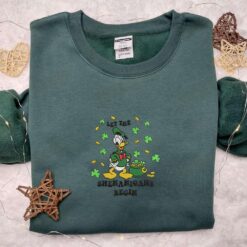 Donald Duck Let The Shenanigans Begin Embroidered Shirt Disney Characters Embroidered Shirt Saint Patricks Day Embroidered Hoodie