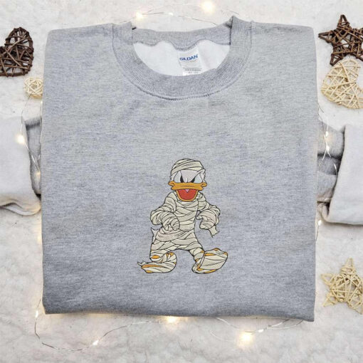 Donald Duck Mummy Embroidered Hoodie Disney Halloween Embroidered Sweatshirt Funny Halloween Embroidered Shirt