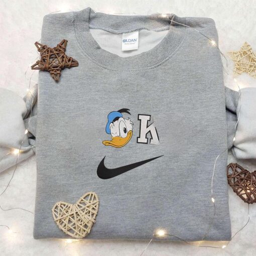 Donald Duck x Nike Embroidered Hoodie Donald Duck Disney Embroidered Shirt Nike Inspired Embroidered Shirt