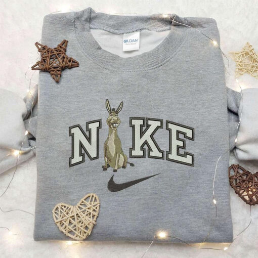 Donkey x Nike Embroidered Shirt Shrek Embroidered Shirt Custom Nike Embroidered Shirt
