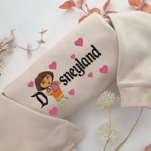 Dora Disneyland Embroidery, Disneyland Embroidered Sweatshirt, Movie Disney Inspired, Best Gifts Idea For Him Her