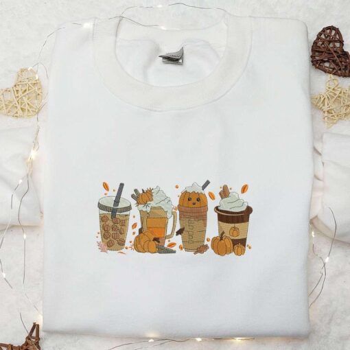Drink Pumpkins Halloween Embroidered Hoodie Cool Halloween Embroidered Sweatshirt Amazing Halloween T shirt