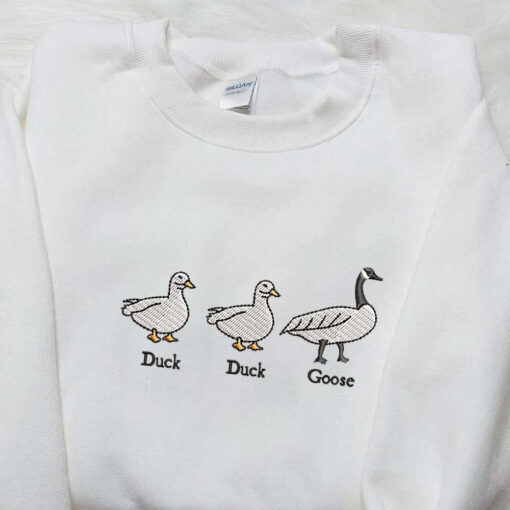 Duck Duck Silly Goose Embroidered Shirt Animal Embroidered Shirt Funny Embroidered Shirt