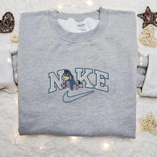Eeyore x Nike Cartoon Embroidered Sweatshirt Walt Disney Characters Embroidered Shirt Best Birthday Gift Ideas for Family