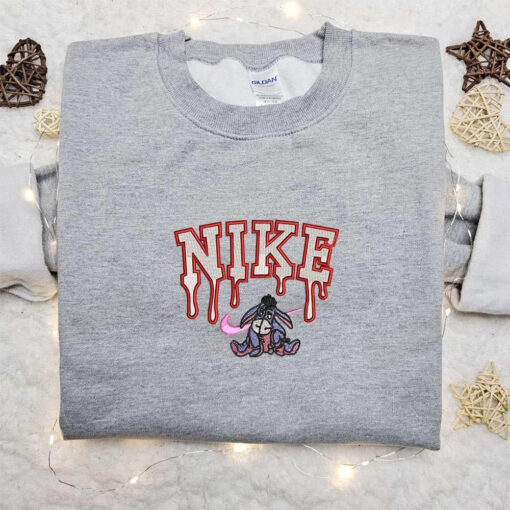 Eeyore x Nike Embroidered Shirt Disney Winnie The Pooh Embroidered Hoodie Nike Inspired Embroidered Sweatshirt