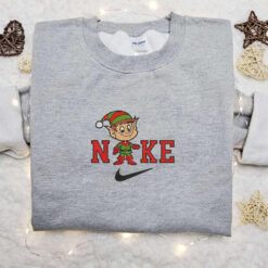 Elf Xmas Hat x Nike Christmas Embroidered Sweatshirt Movie Christmas Embroidered Shirt Best Christmas Gift Ideas