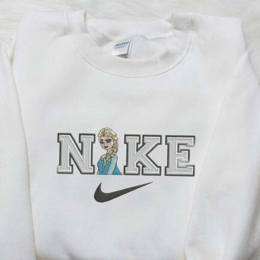 Elsa Half x Nike Embroidered Shirt Frozen Embroidered Shirt Nike Custom Embroidered Shirt