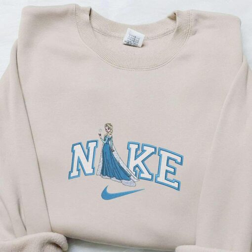 Elsa x Nike Embroidered Shirt Disney Frozen Embroidered Hoodie Best Gifts For Family