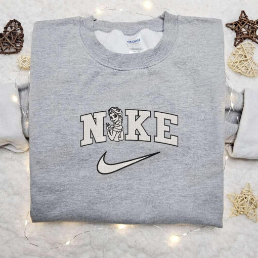 Elsa x Nike Embroidered Sweatshirt Walt Disney Characters Embroidered Shirt Best Birthday Gift Ideas for Family