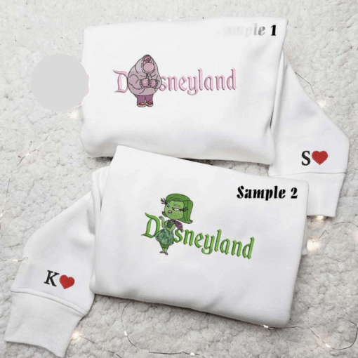 Embarrassment And Disgust Disneyland Inside Out Embroidered Couples Shirts