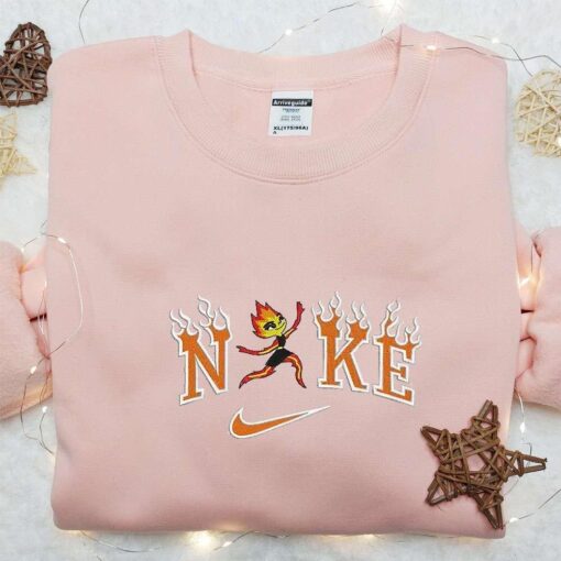 Ember x Nike Embroidered Shirt Disney Elemental Embroidered Hoodie Best Gifts For Family 1