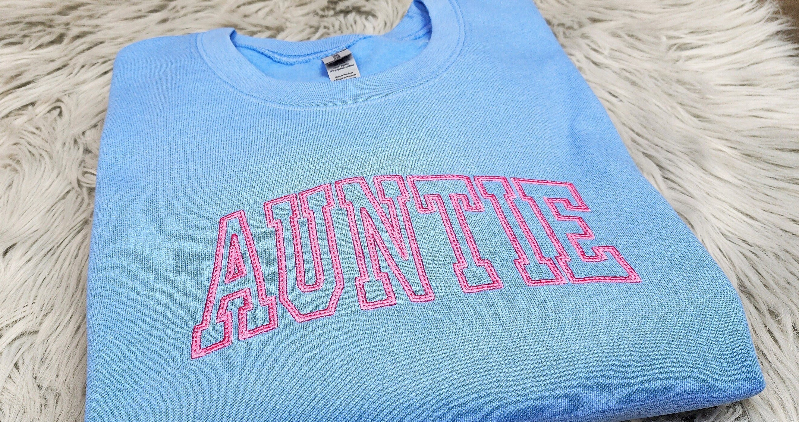 Embroidered Auntie Shirt - Gift For Auntie -  Best Aunt  Unisex Crewneck or Hoodie - Add Custom Sleeve Embroidery