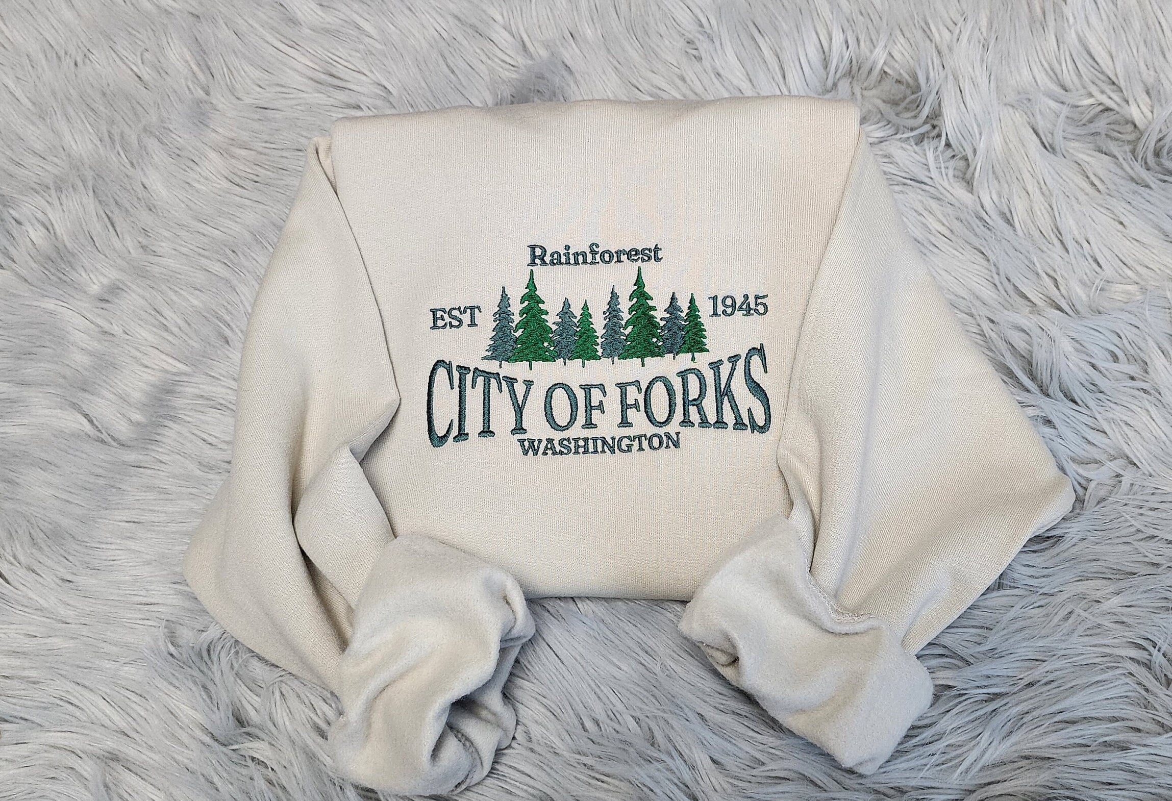 Embroidered City Of Forks Sweatshirt - City Of Forks Washington Unisex Sweatshirt great for men and women Sweatshirt or Hooded Sweatshirt